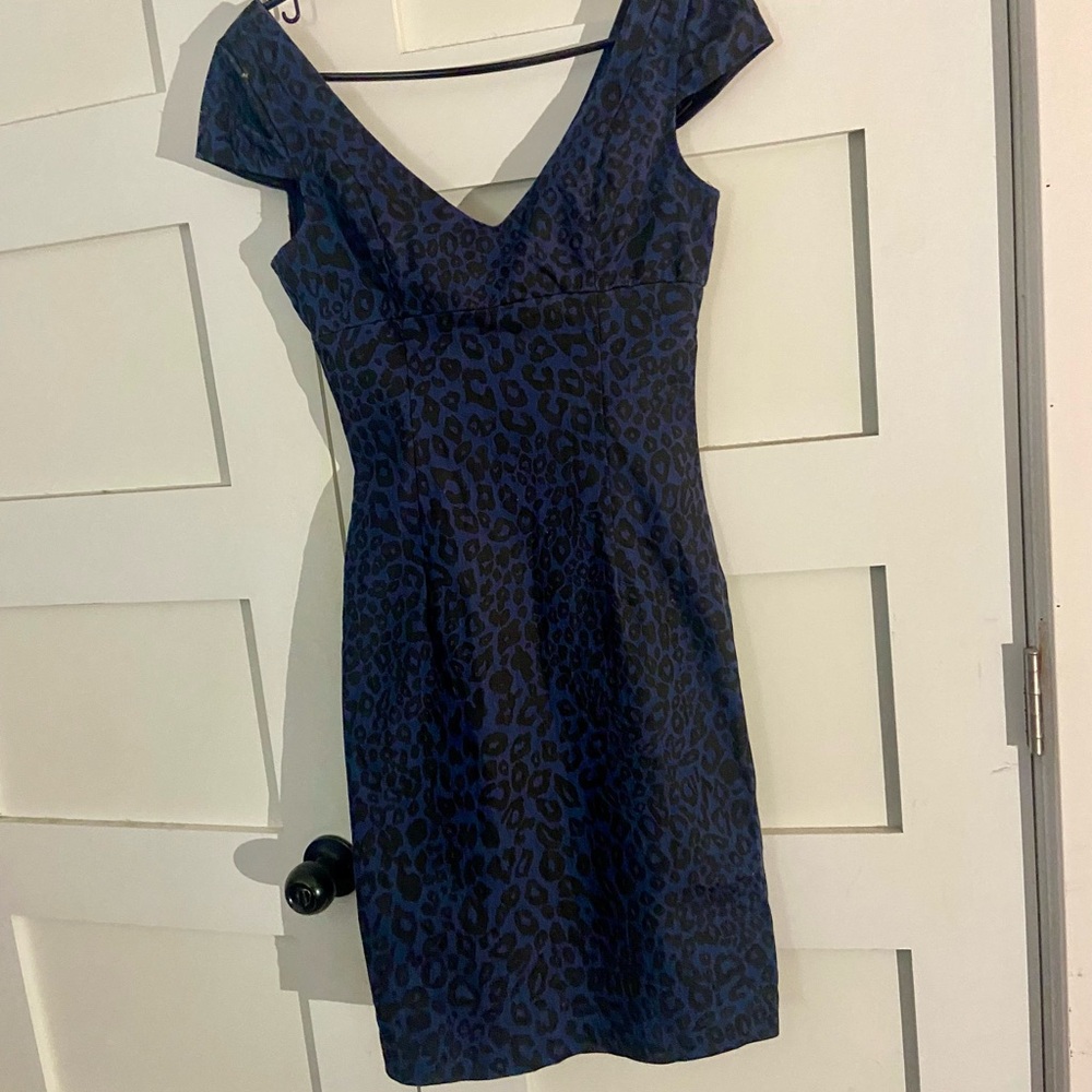 BB Dakota Blue Off the Shoulder Sheath Mini Dress